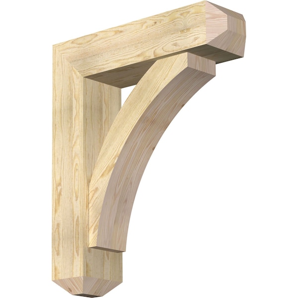 Ekena Millwork Thorton Craftsman Rough Sawn Bracket w/ Offset Brace, Douglas Fir, 8"W x 30"D x 36"H BKT0806X30X36THR04RDF - main